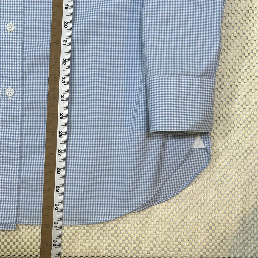 J.Crew Ludlow Dress Shirt‎ Classic Fit Gingham Checkered Blue Size 16/33